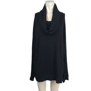 good hYOUman Black Cowl Neck Tunic Top Long Sleeve Relaxed Fit Womens XL